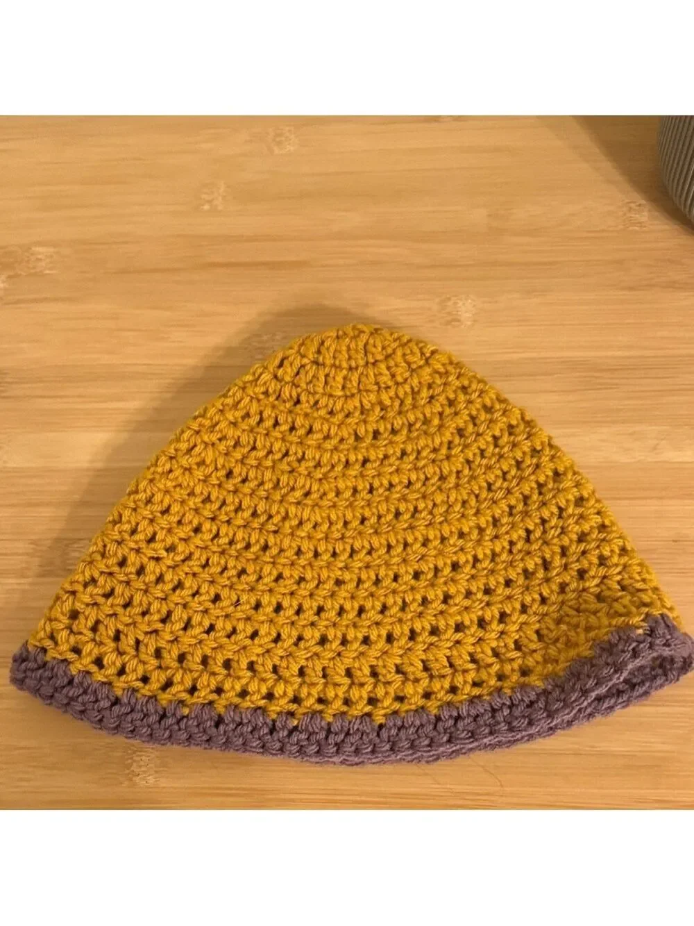 Handmade Stylish Mustard and Purple Crochet Beanie women’s Hats
